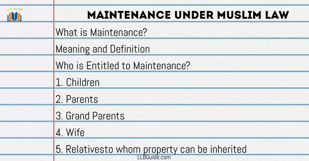 Maintenance under Muslim law