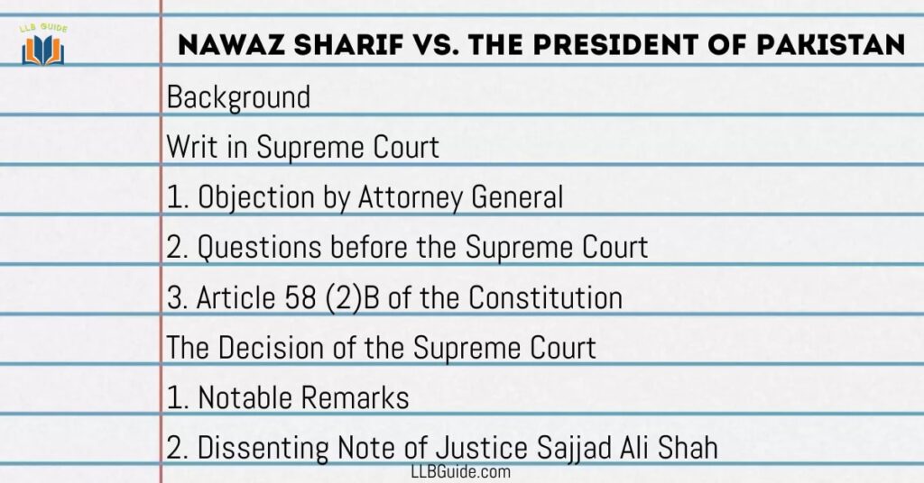 Nawaz Sharif Vs. The President of Pakistan
