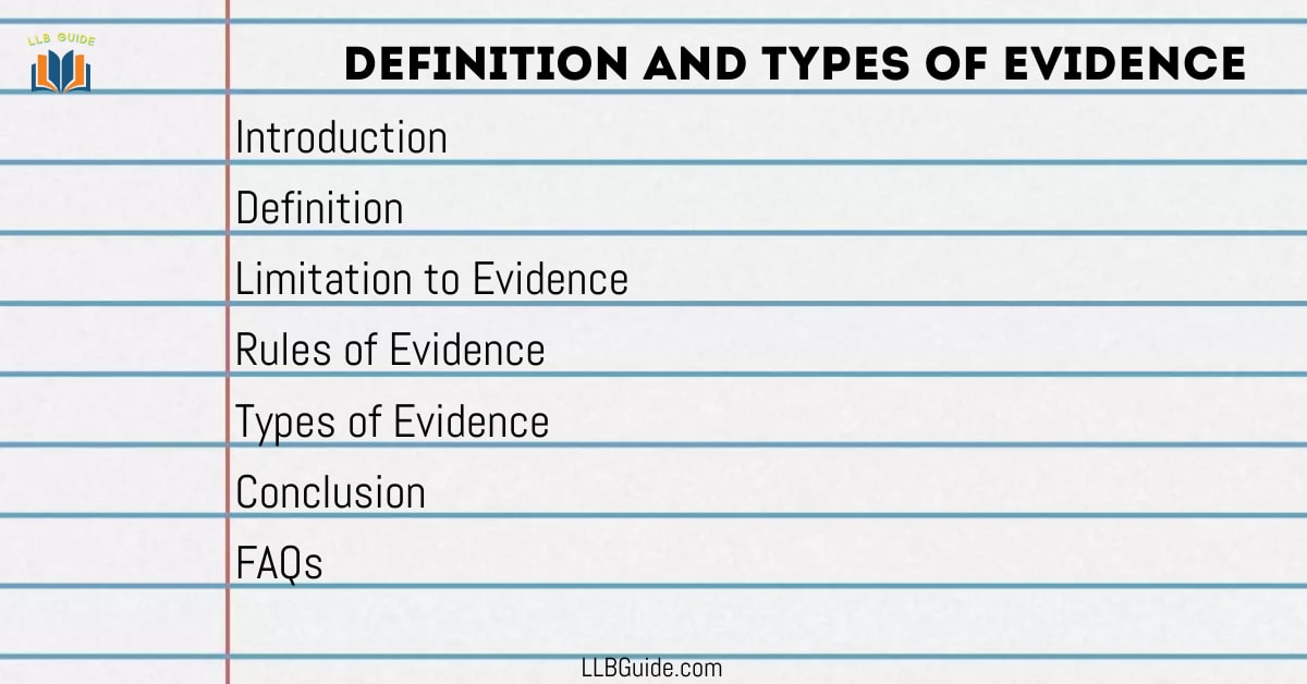 Definition And Types Of Evidence