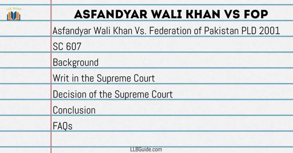 Khan Asfandyar Wali Vs Federation of Pakistan